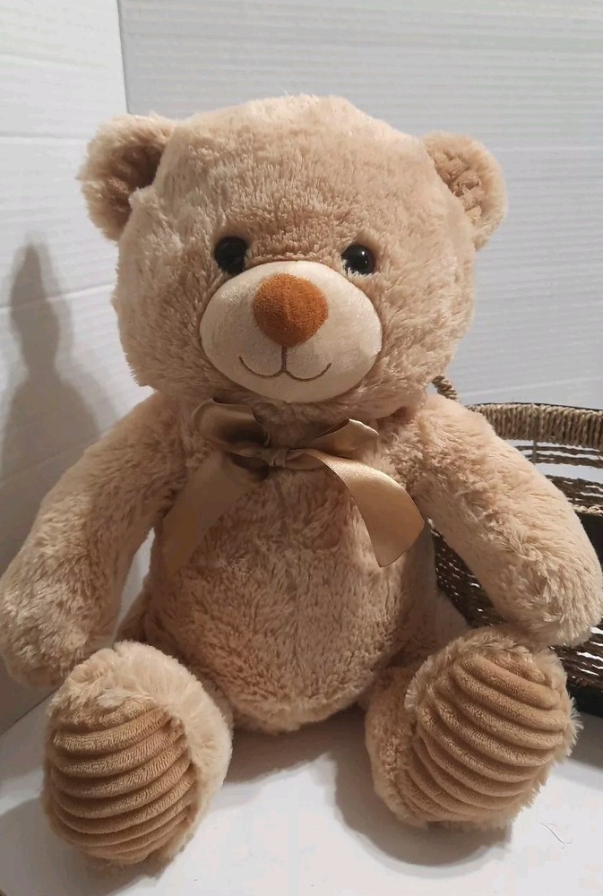 Goffa Teddy Bear  Brown Bow Pre-owned