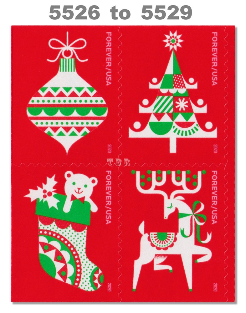 5526-29 5529a Holiday Delights Attached Block of 4 From Pane 2020 MNH - Buy Now-image