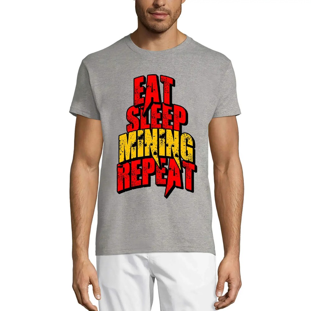 Men's Graphic T-Shirt Eat Sleep Mining Repeat Traders Quote - Cryptocurrency