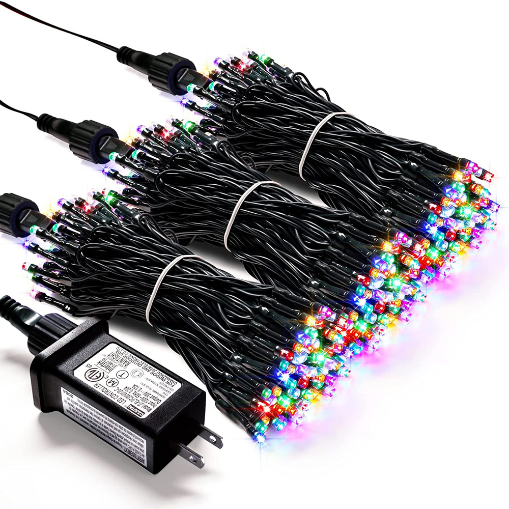 300 LED Lights Waterproof Multicolor Christmas Tree Lights Plug In 8 mode