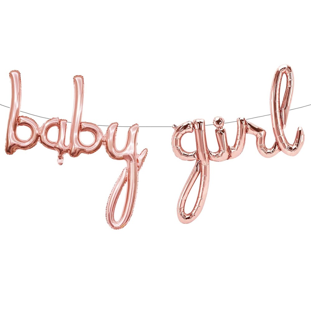 Tellpet Baby Girl Balloons Baby Shower Decorations for Girl Rose Gold Girl Le...