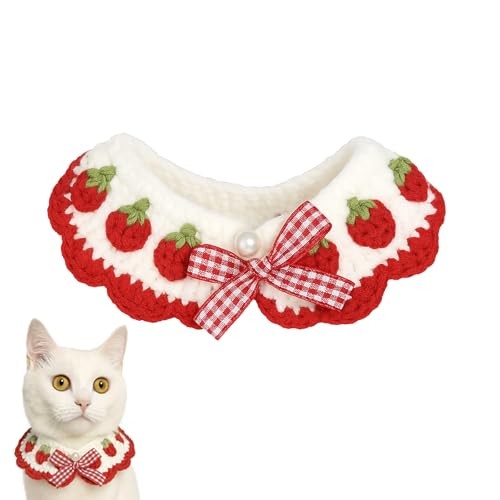 Cute Breakaway Cat Collar with Strawberry Bow Tie Design