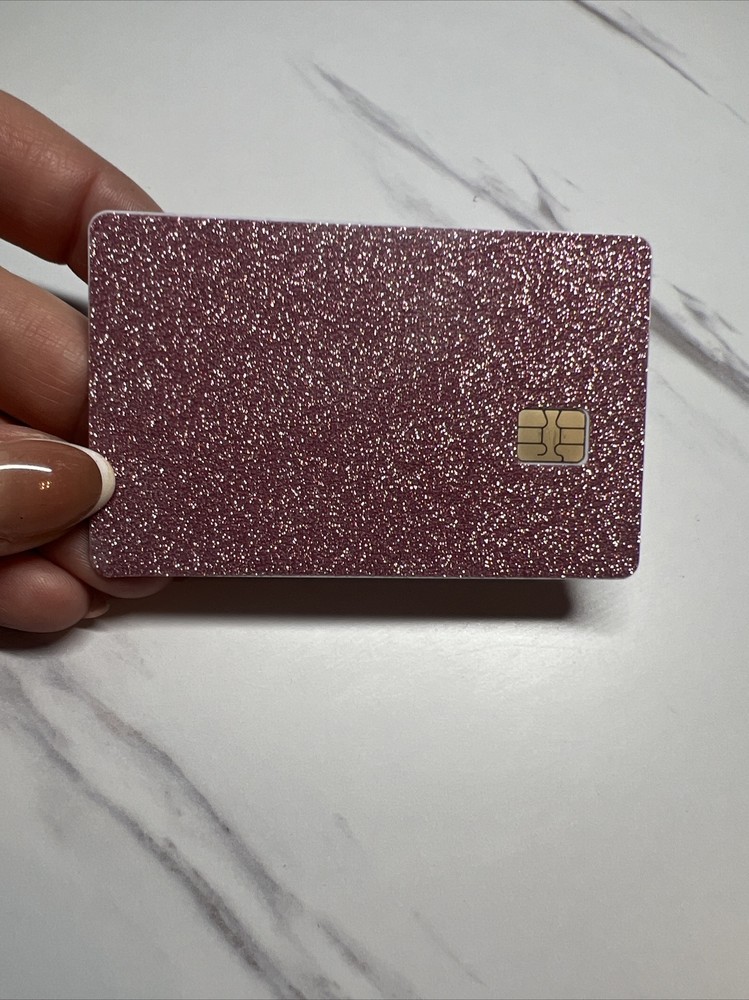 Credit card sticker. Glitter skin PINK-image