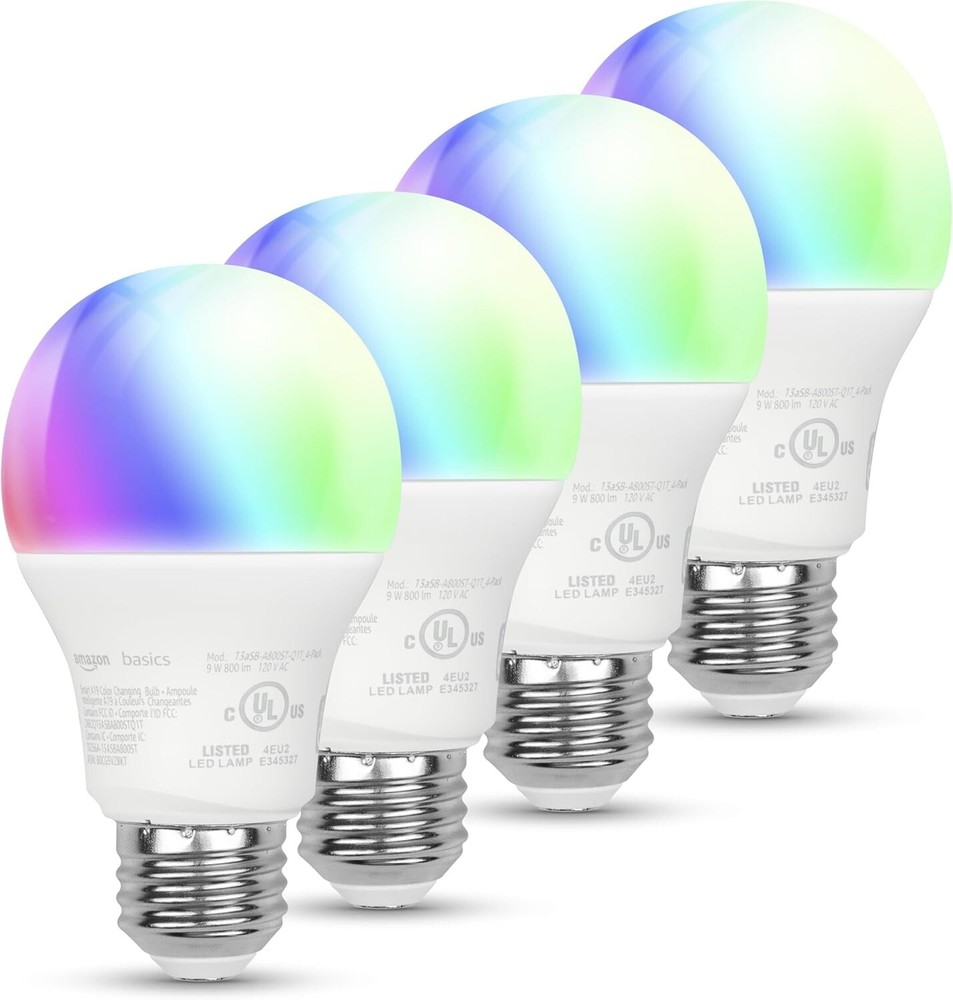 Smart LED Bulb 4-Pack with Alexa Voice Control and Multicolor Options-image