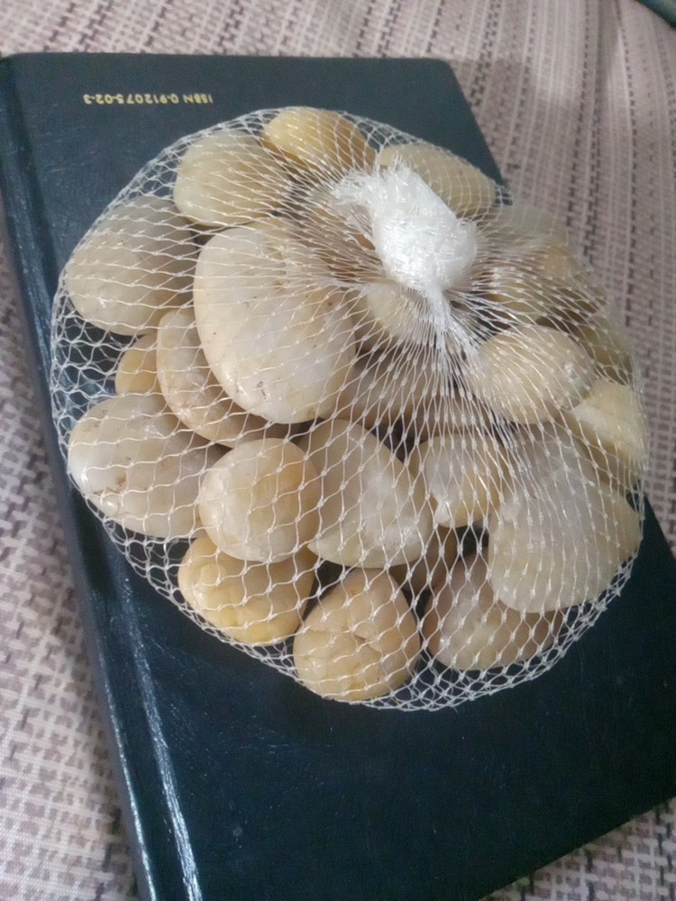 1 Bag Of Small Glossy Tan Aquarium Rocks