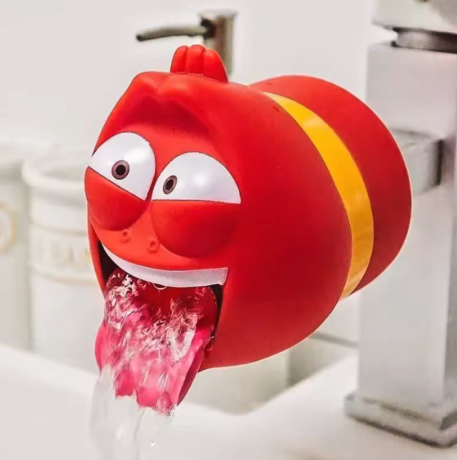 Cartoon Bug Faucet Extender for Kids Splash Proof Fun Tongue Design