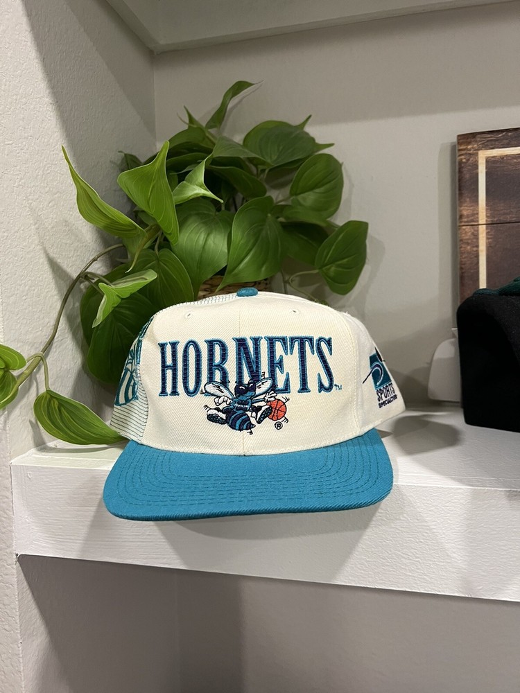 Vintage 90s Charlotte Hornets Sports Specialties Laser Snapback Wool Blend