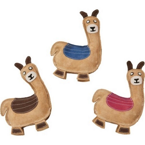 Dura Fuse Leather Llama Dog Toy Assorted 1 Count / 9 In
