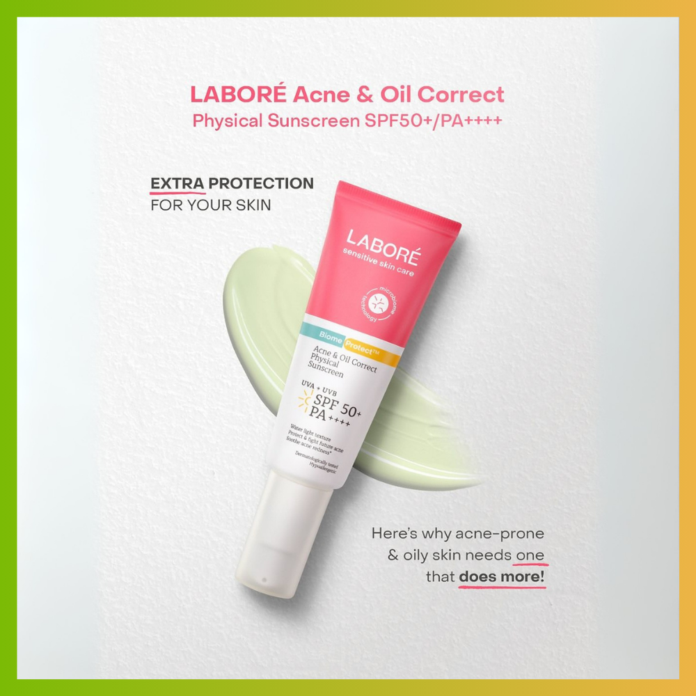 LABORE SPF50+ Physical Sunscreen for Sensitive Oily Acne Skin 10ml or 40ml