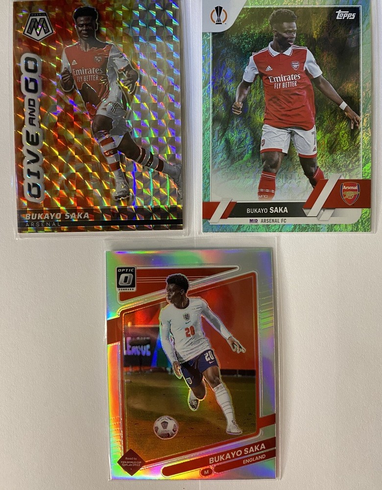 Bukayo Saka LOT 17x Mosaic Insert Topps Optic Holo Mosaic Blue Silver Prizm