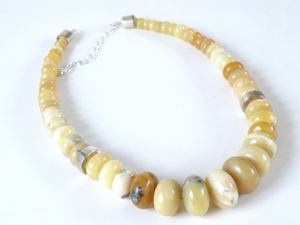 Jay King Yellow Opal Large Sterling Silver 925 Statement Necklace