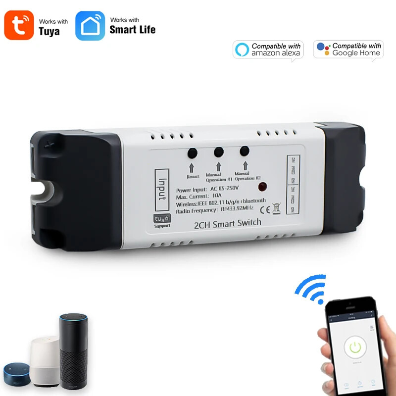 WiFi AC DC7-32V 85-250V 12V 24V 220V 1/2/4 Channel Receiver 10A 16A Relay