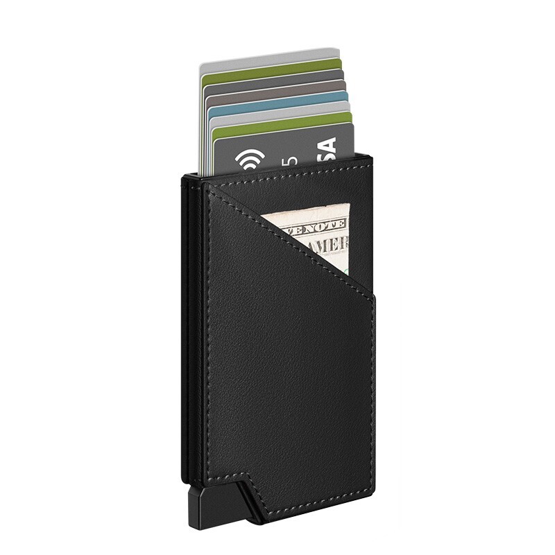 Slim RFID-blocking credit card holder for men - durable and stylish-image