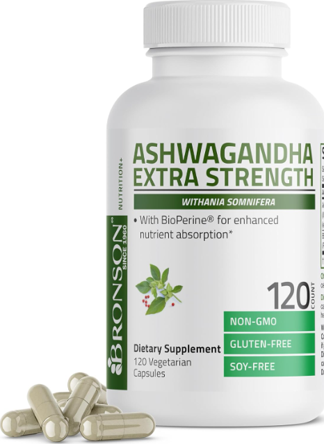 Ashwagandha 3000 Organic Root Powder & Black Pepper Extract 120-