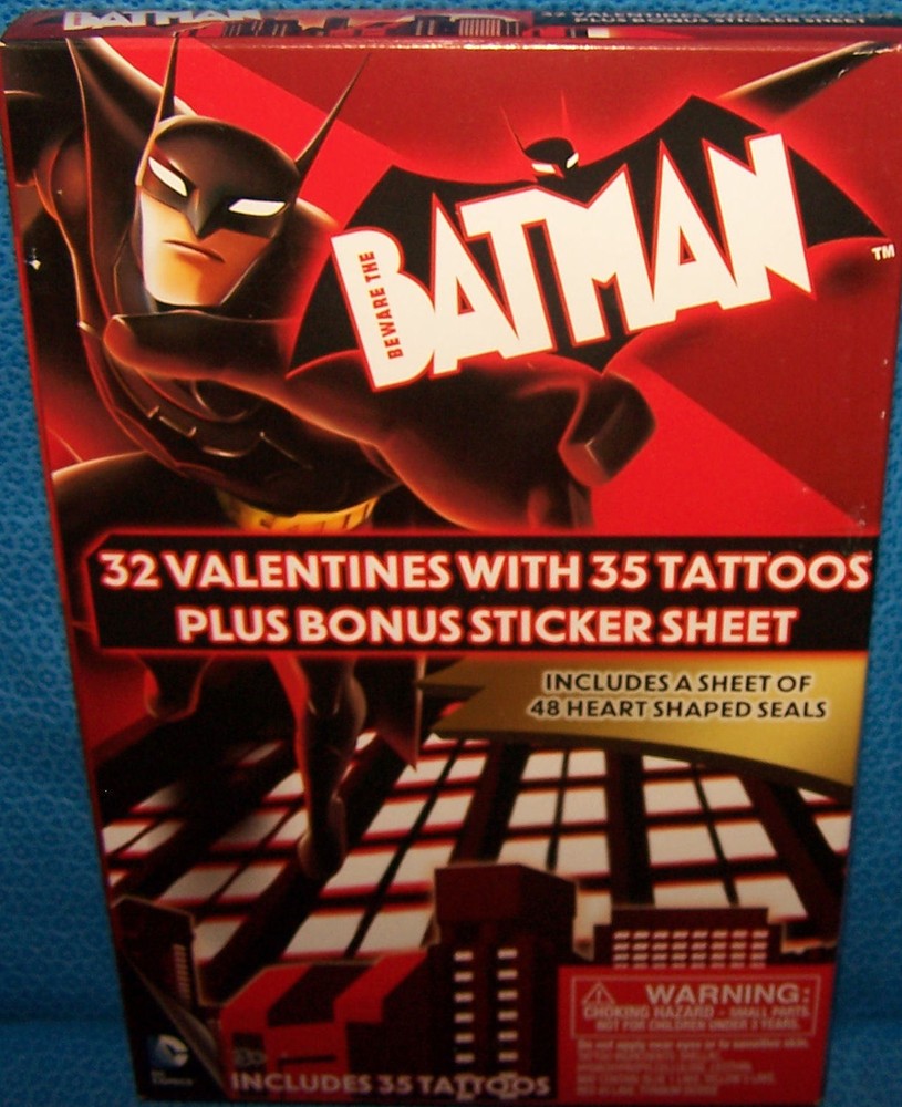 Valentines Day Cards (Box of 32) DC Comics Beware The Batman with Tattoos