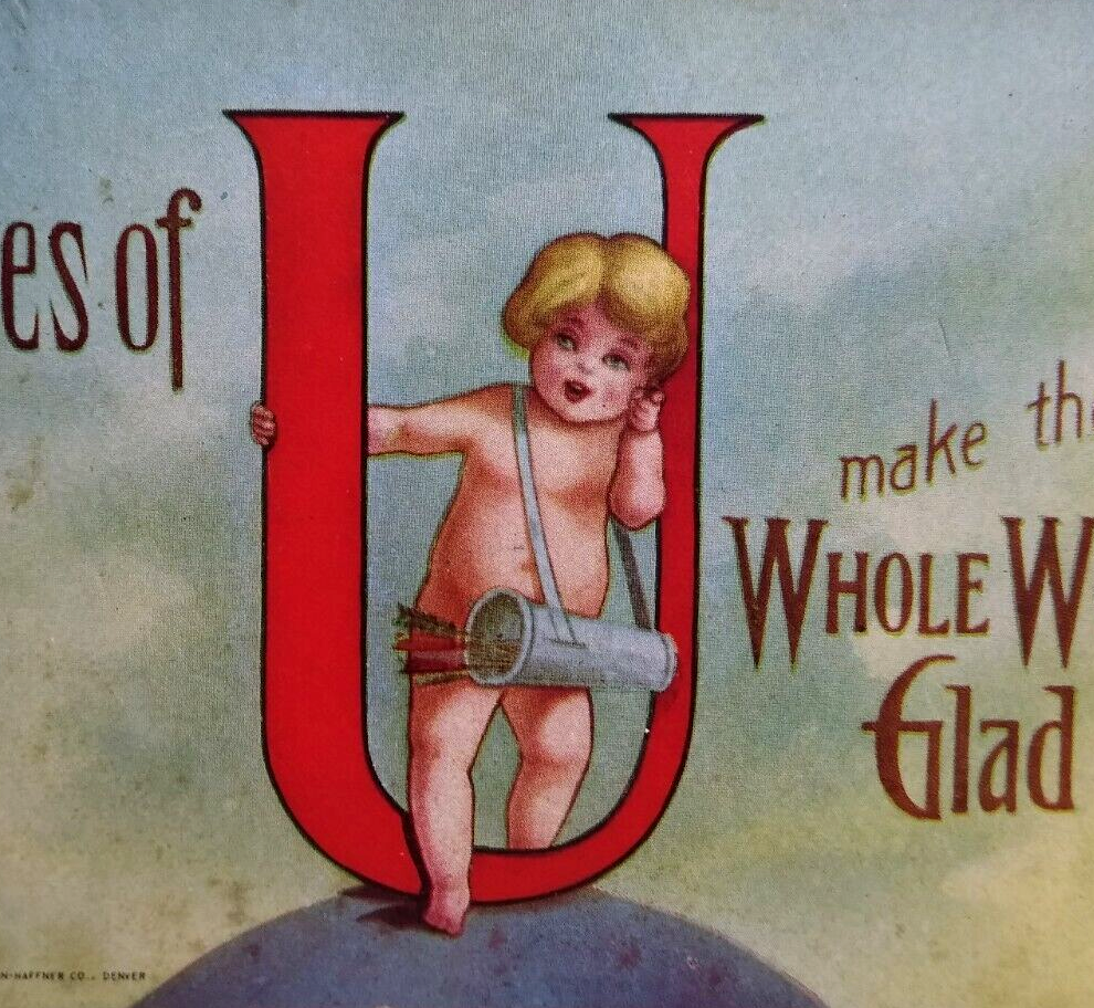Valentine Postcard Cherub The Likes Of U Williamson Haffner 1908 Unused Ser 6156