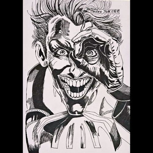 ACEO Original Kiss Band Painting Art Card New Joker Sri Lanka 30x11cm  