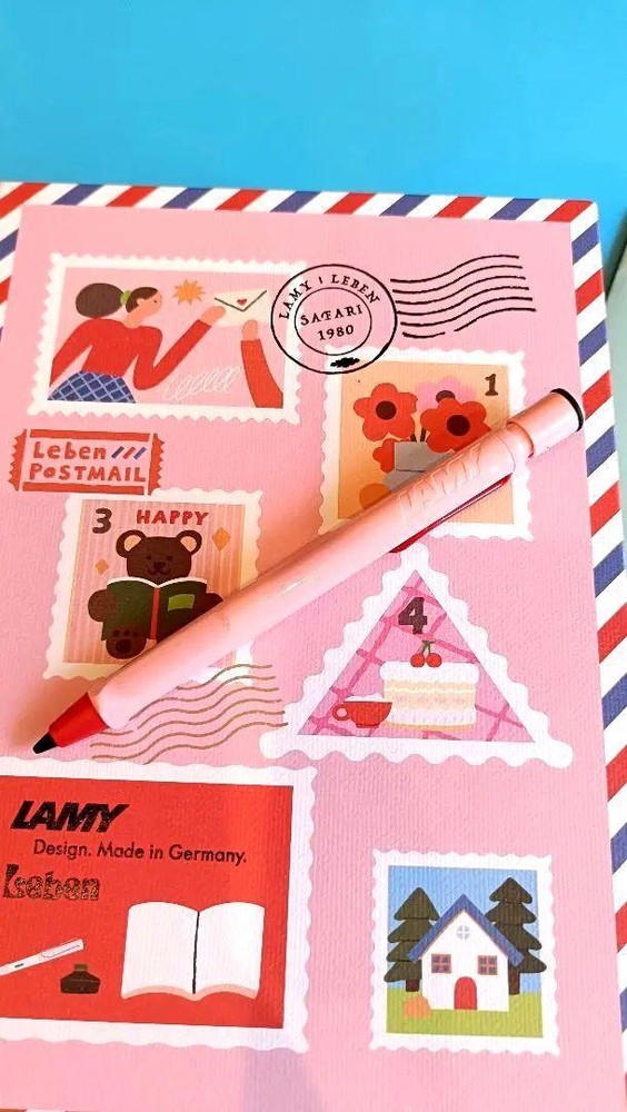 LAMY SAFARI HUNTING SERIES CHERRY BLOSSOM GIFT SET #e75a8c
