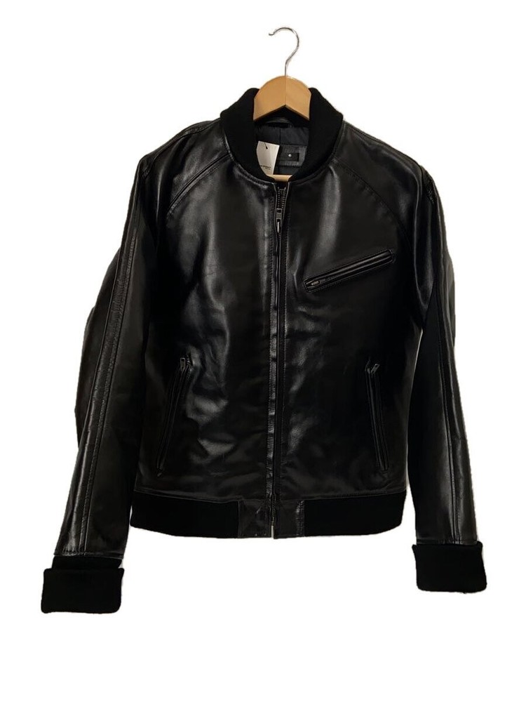 Liugoo Genuine Cowhide Leather Blouson Jacket Black CW22-R-2 1286