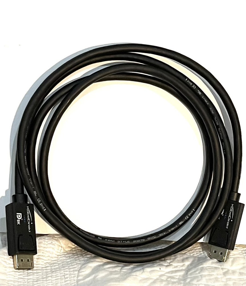 Kabeldirekt 8K DisplayPort Cable 6ft for PC to Monitor with High-Speed Video and Audio Transmission in Black