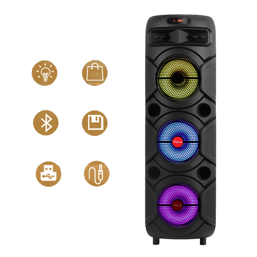 3* 8 inch Portable Bluetooth Speaker TWS PA System with MIcrophone Remote, FM/TF