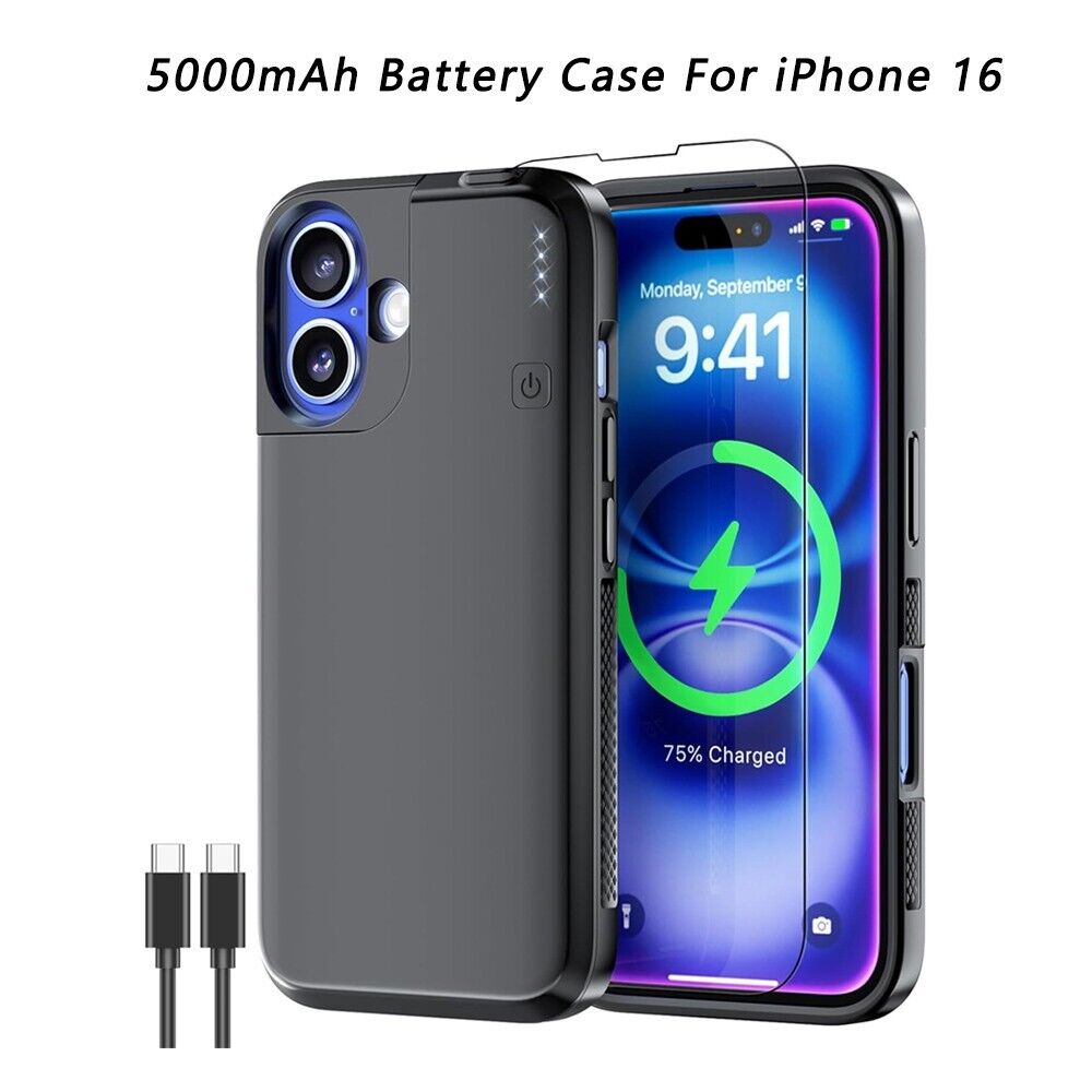 NEWDERY Magnetic Battery Charger Case for iPhone 16 Power Bank Charging Cover