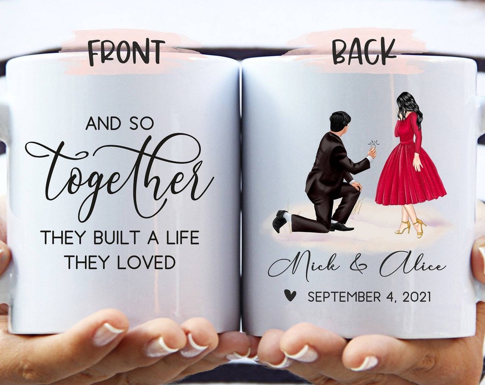 Personalized Engagement Mug Valentine's Day Mug Engagement Gift Gift For Her Him