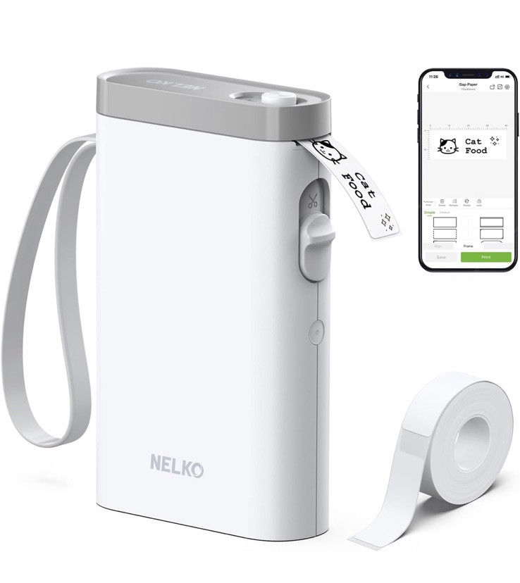Nelko P21 Bluetooth Label Printer with Tape and Label Maker Machine