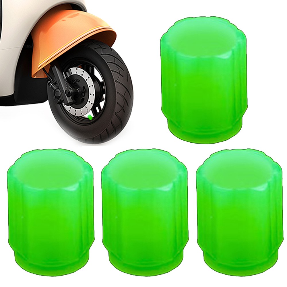 4x Glow In The Dark Car Wheel Tire Tyre Air Valve Stem Caps Cover Accessories