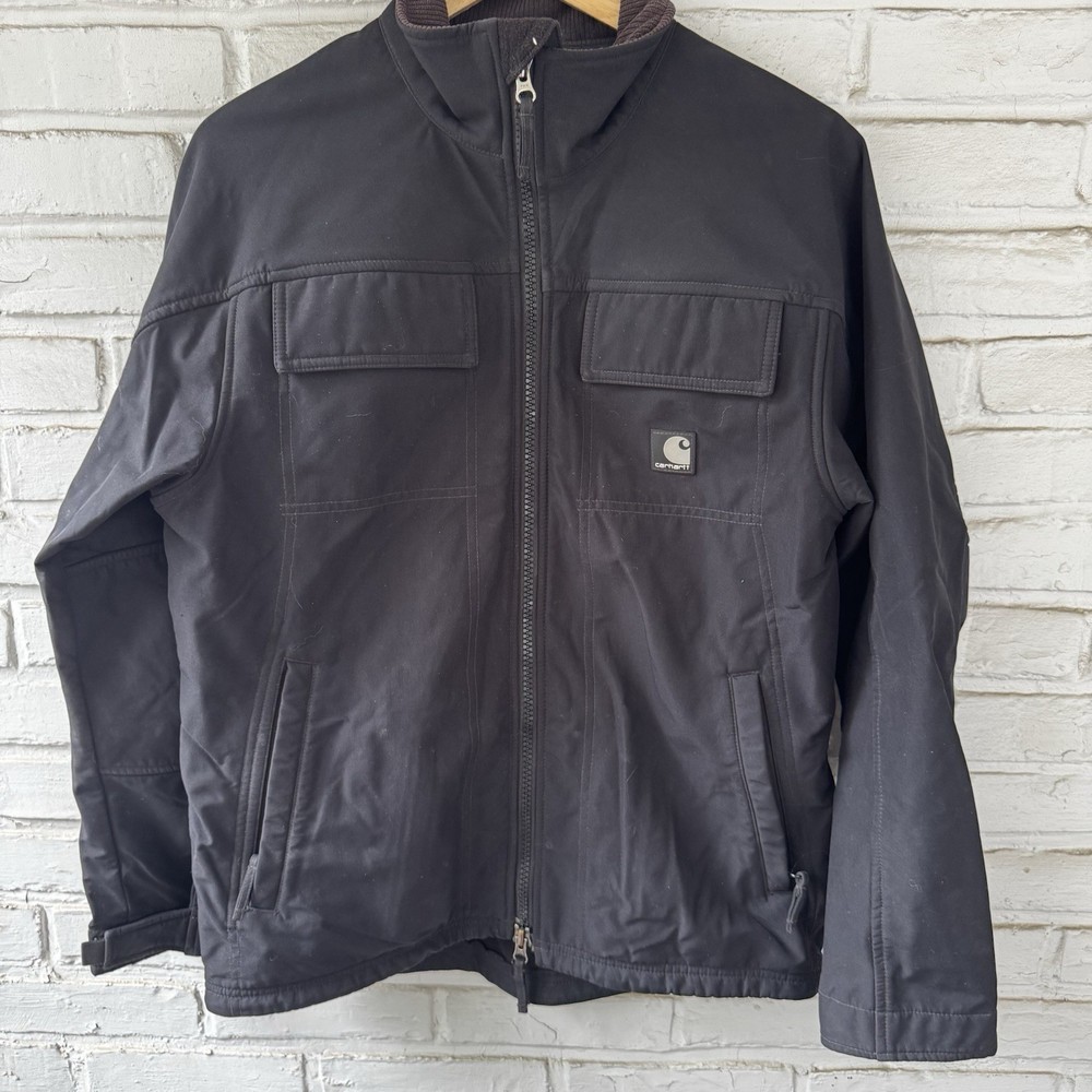 Carhartt Mens Small Regular Black Soft Shell Traditional Jacket J176