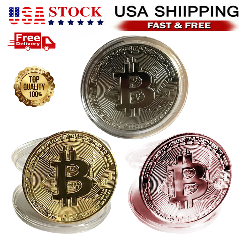 Bitcoin Physical Crypto Coin Commemorative Cryptocurrency with Protective Case-image