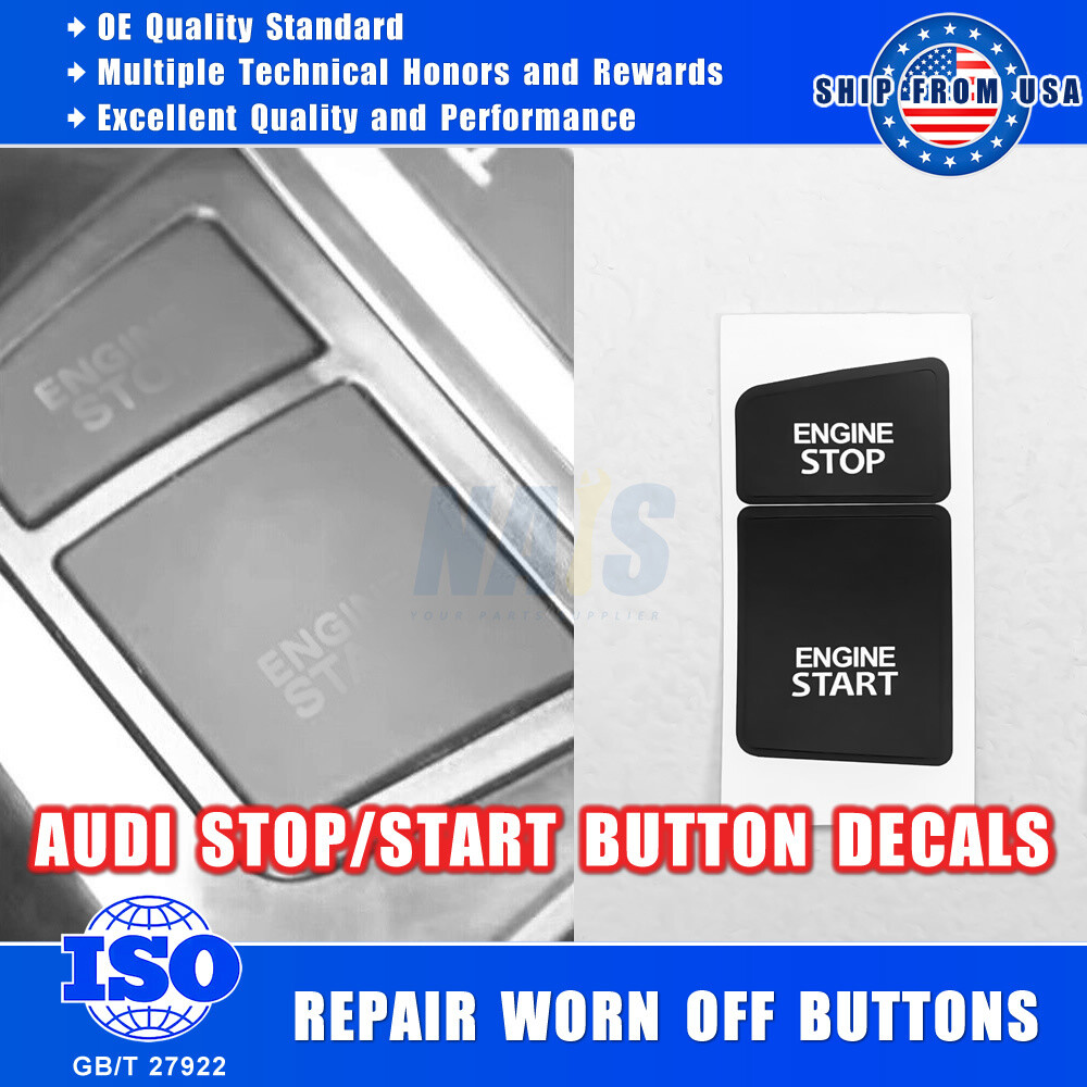 For Audi A6 C6 04-11 Ignition Stop Start Worn Button Repair Decals Stickers