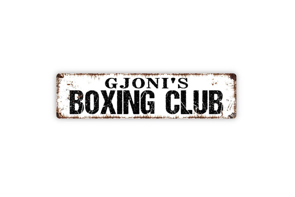 Personalized Boxing Club Sign, Custom Metal Sign, Rustic Street Sign or Door