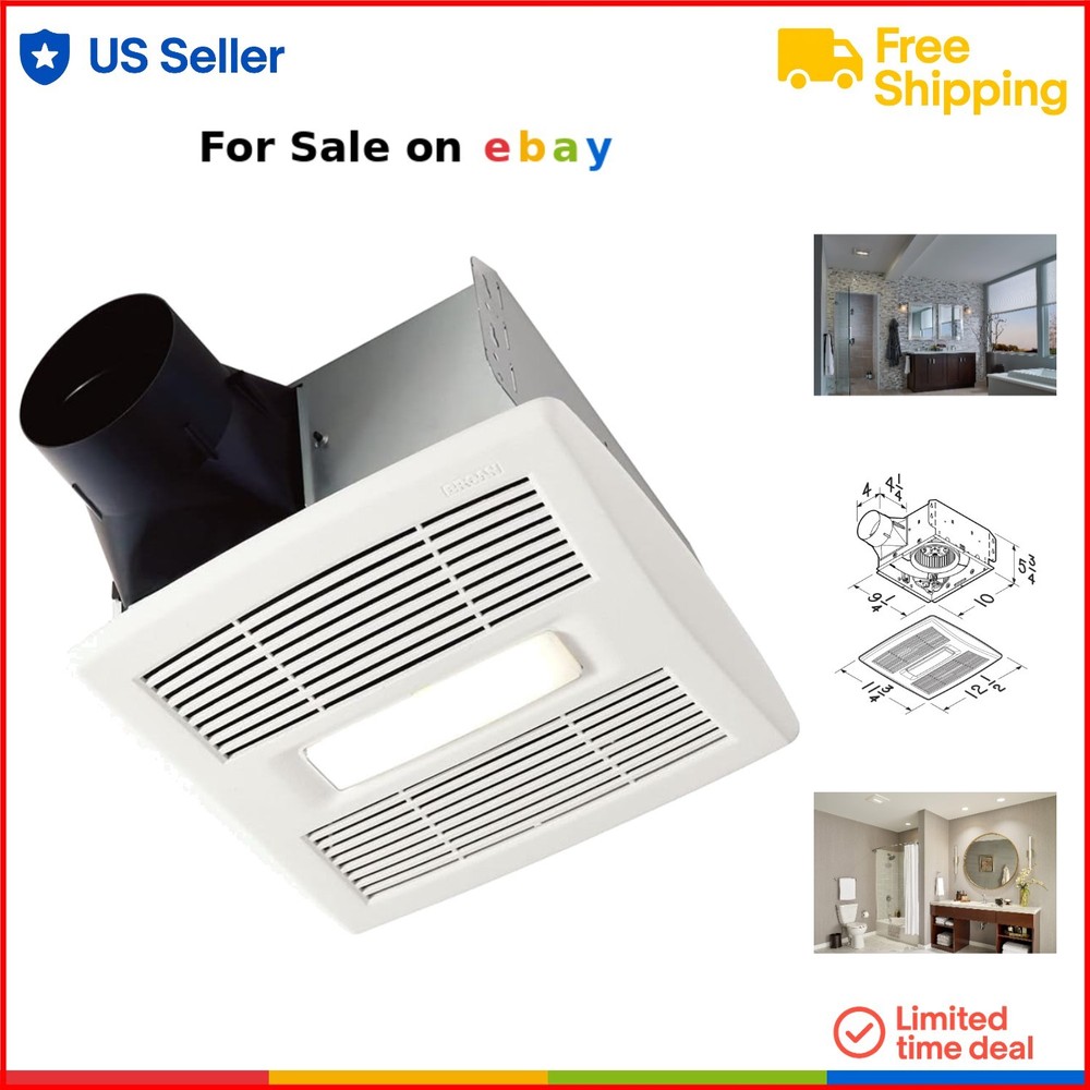 Energy Star 110 CFM Ceiling Mount Bathroom Exhaust Fan with LED Light