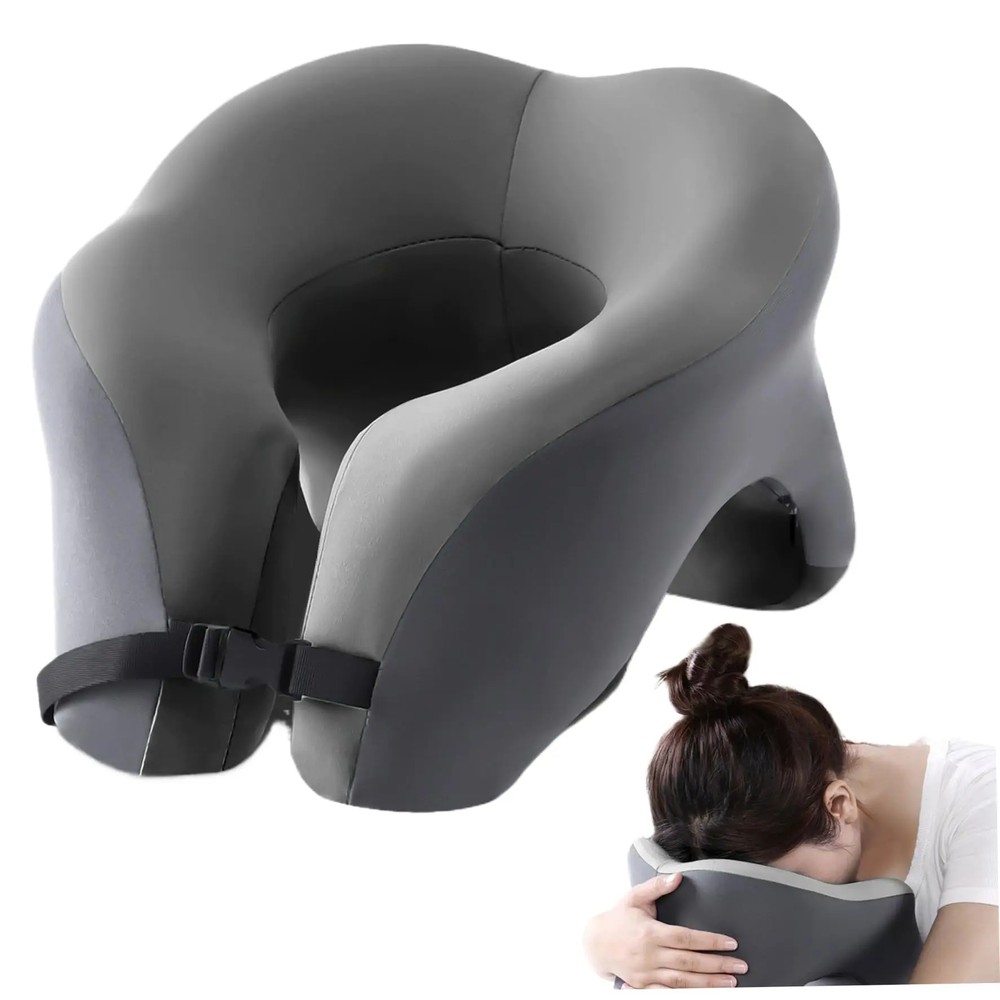 2-in-1 Cooling Gel Memory Foam Travel Pillow for Relaxing Face Down Rest