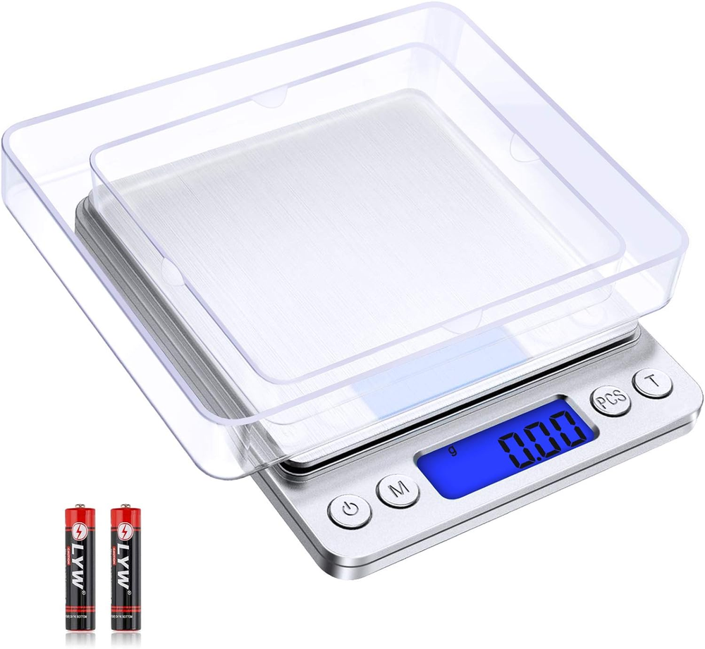 ® Digital Kitchen Scale with 2 Trays, 500G/0.01G High Precision Cooking F