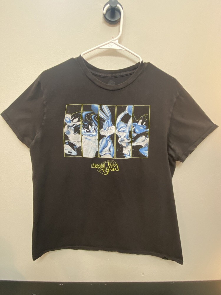 Space Jam Vintage Y2k Bugs Bunny Daffy Duck Taz Fitted Junior Tee Size L