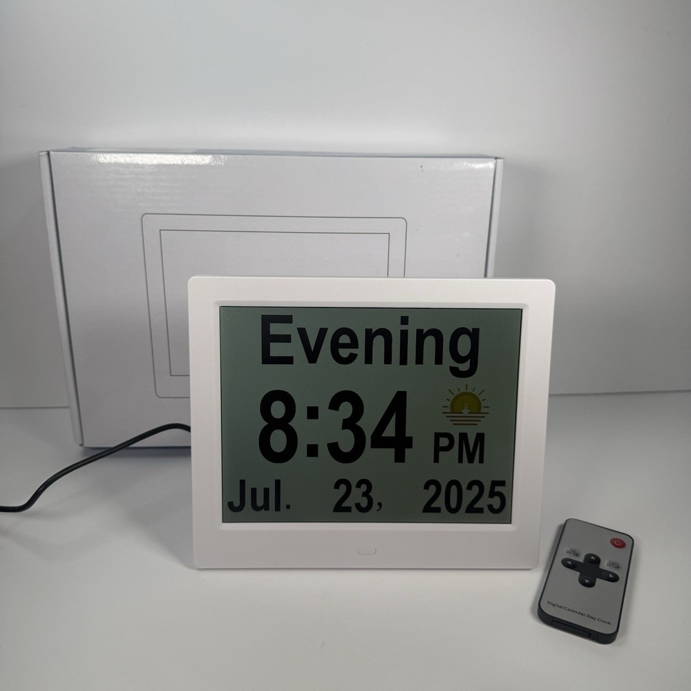8 Inch Large Display Digital Clock for Seniors with Dementia  