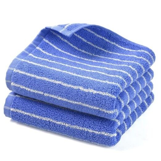 Blue Striped Bathroom Hand Towels 2-Pack 14x29 Inches
