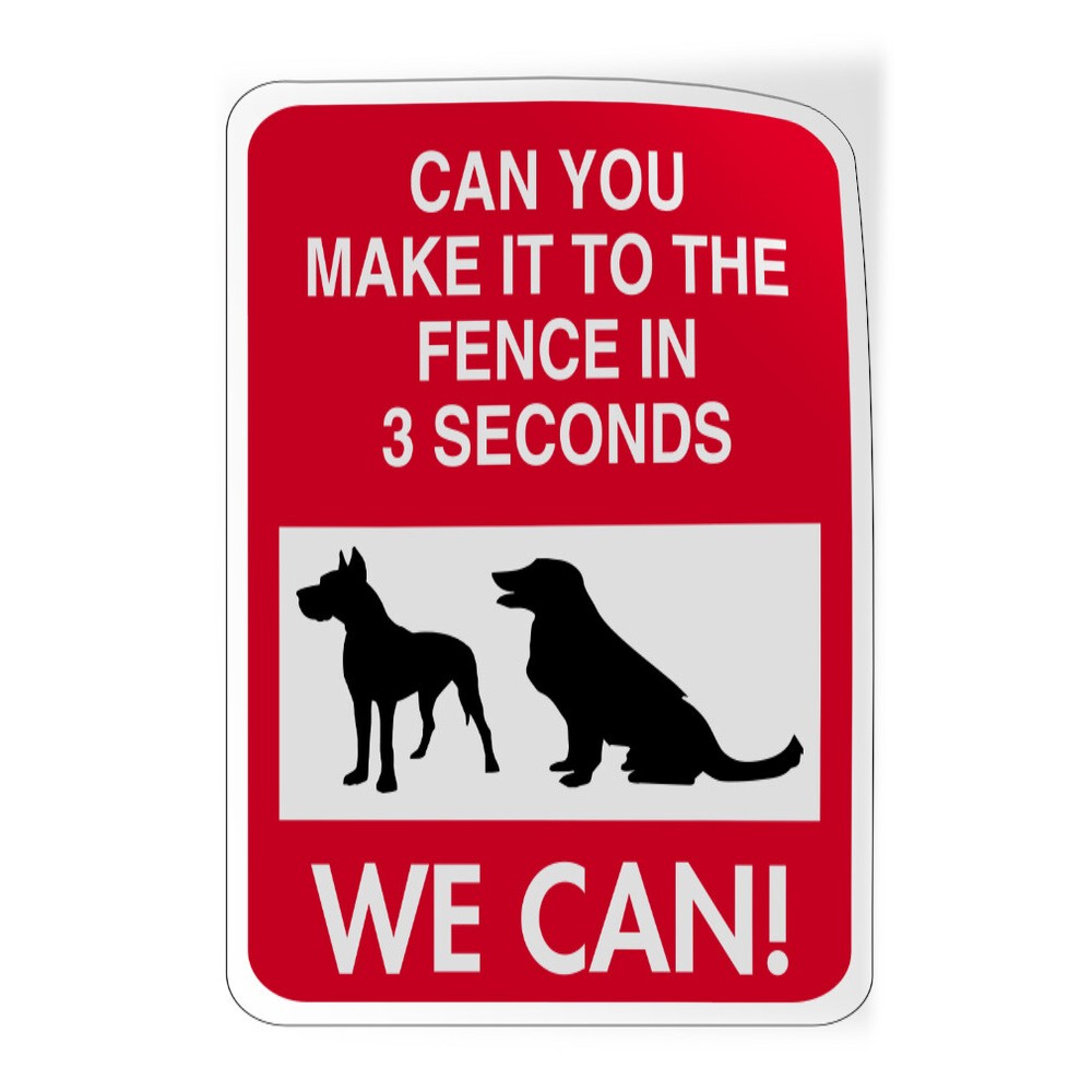 Vertical Vinyl Stickers - Race to the Fence in 3 Seconds Challenge