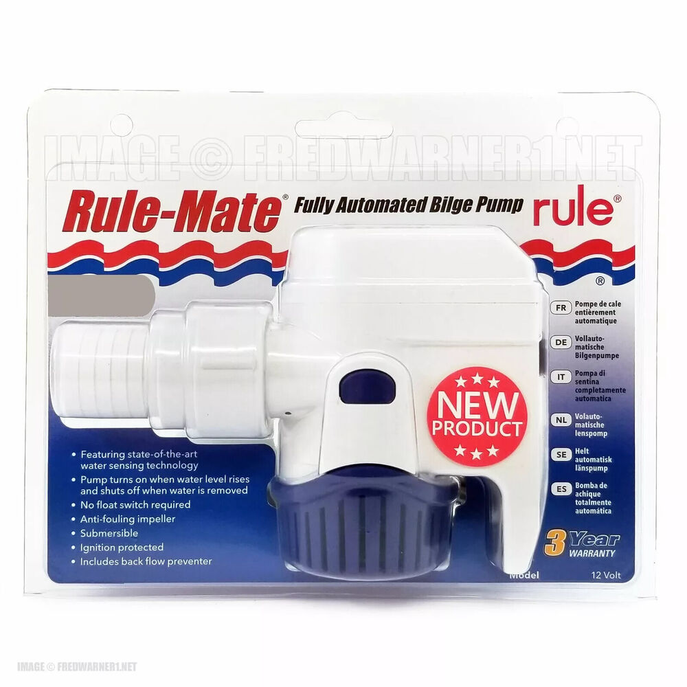 Rule-Mate RM500B 500 GPH Fully Automated Bilge Pump 12V DC Marine Boat 3/4