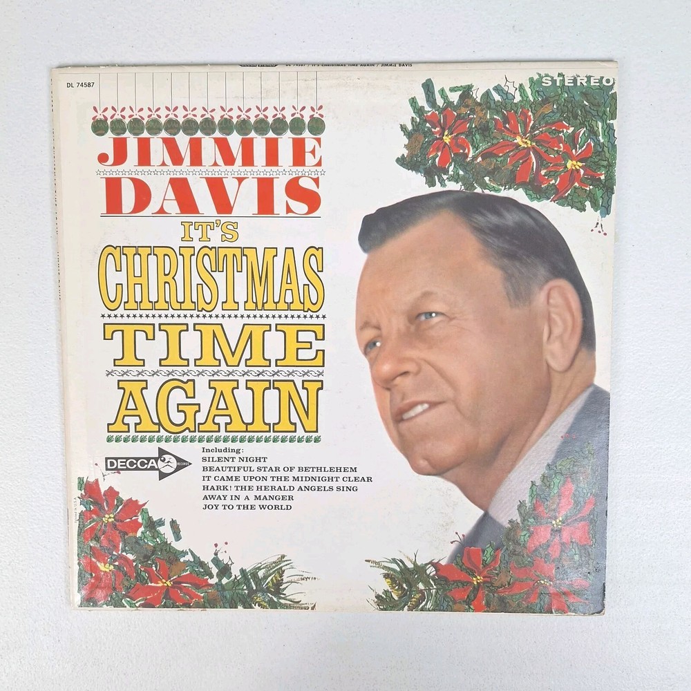 Jimmie Davis It's Christmas Time Again LP Vinyl Decca 1964