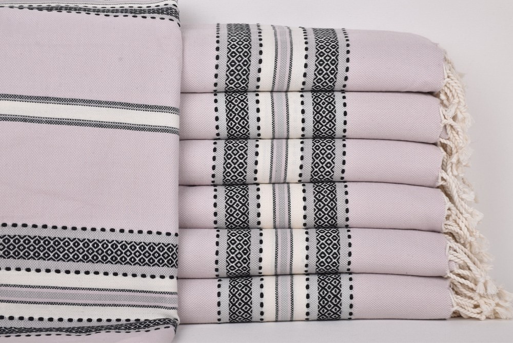 Lilac Striped Bath Towel 40x71 Inches Soft Absorbent