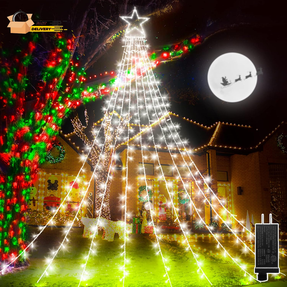 Christmas Lights Outdoor Decorations 344 LED Star Lights Easy to Install Waterpr