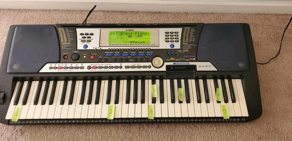 YAMAHA PortaTone PSR-540 Arranger Keyboard 61-key works but 7 Silent Keys