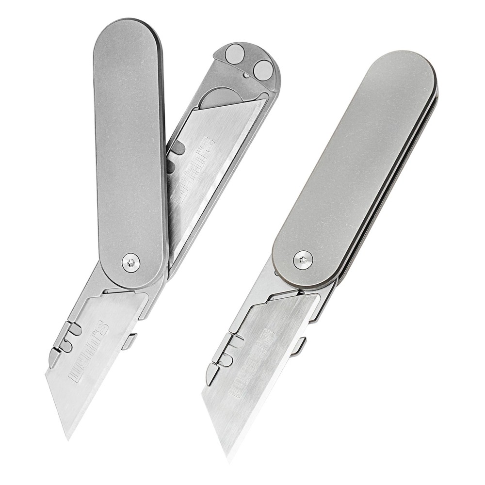 Titanium Alloy Folding Utility Knife with Clip Box Cutter EDC Outddor Pocket ...