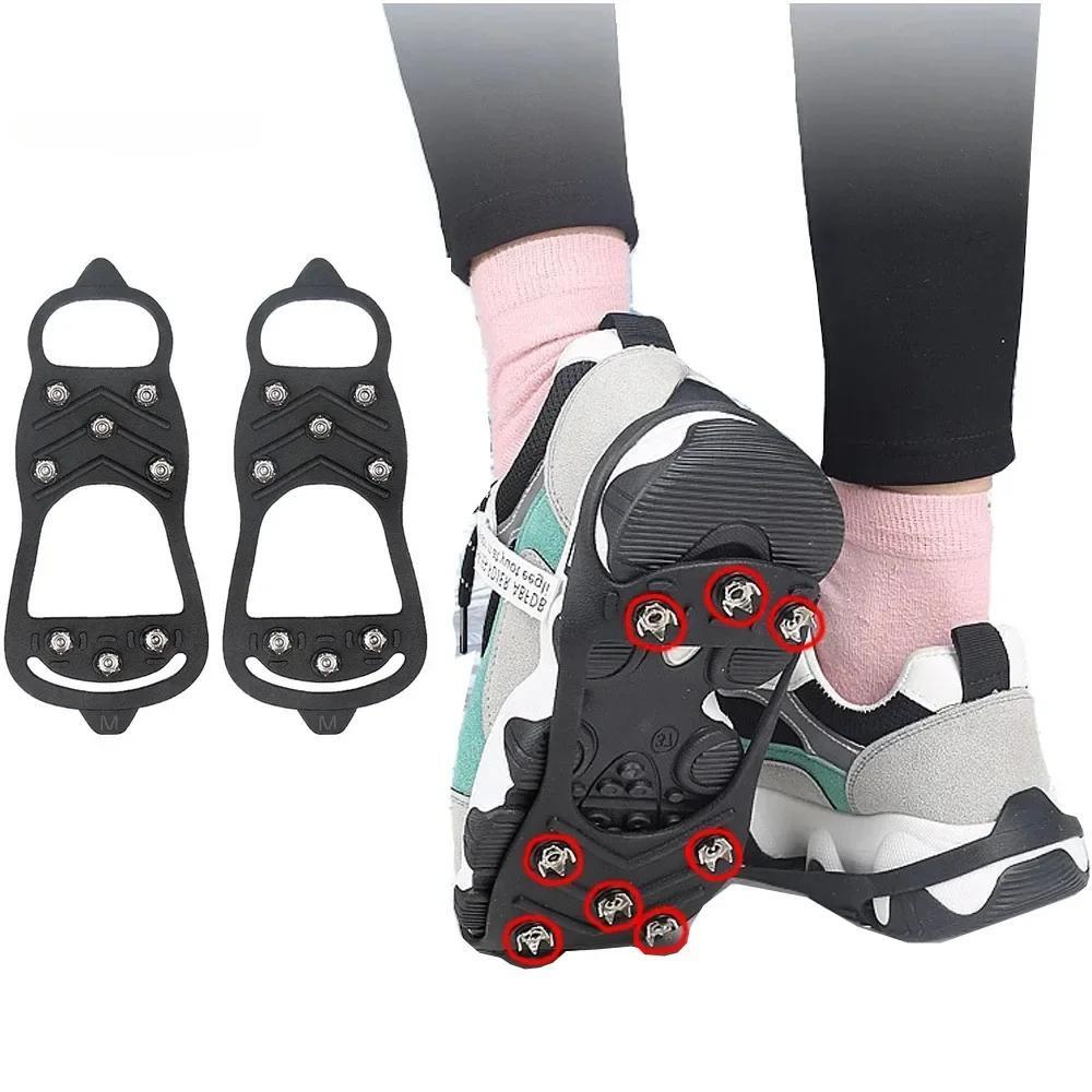 Ice Snow Anti Slip Spikes Grips Grippers Crampons Cleats For Hike Shoes Boot