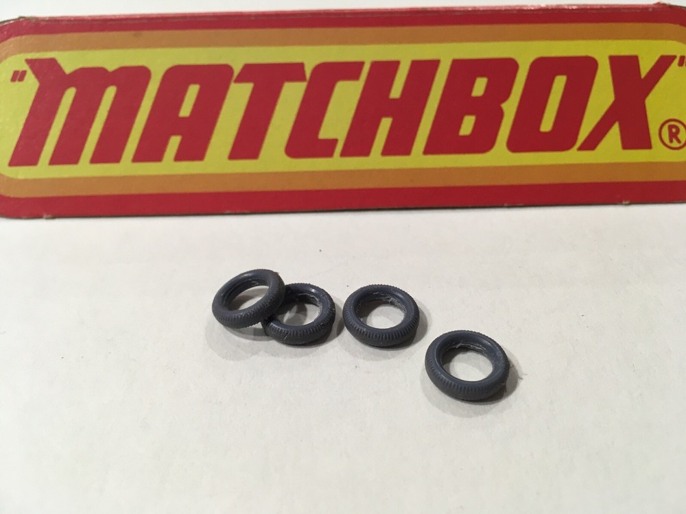 Matchbox Lesney Set Of 4 Original Grey Tires For  #32 E Type Jaguar.