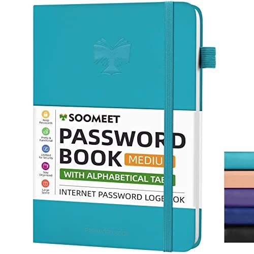 Secure Password Organizer with A-Z Tabs – 6x8.3