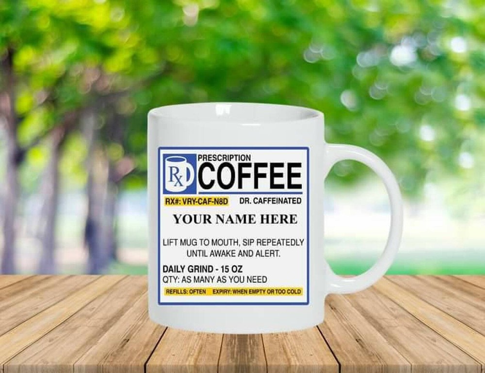 Personalised Coffeeprescription Mug With Your Name Birthday Present Christmas